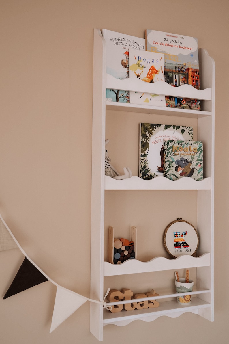 Montessori Wall Bookcase Bookshelf Shallow Book Shelf Self Etsy