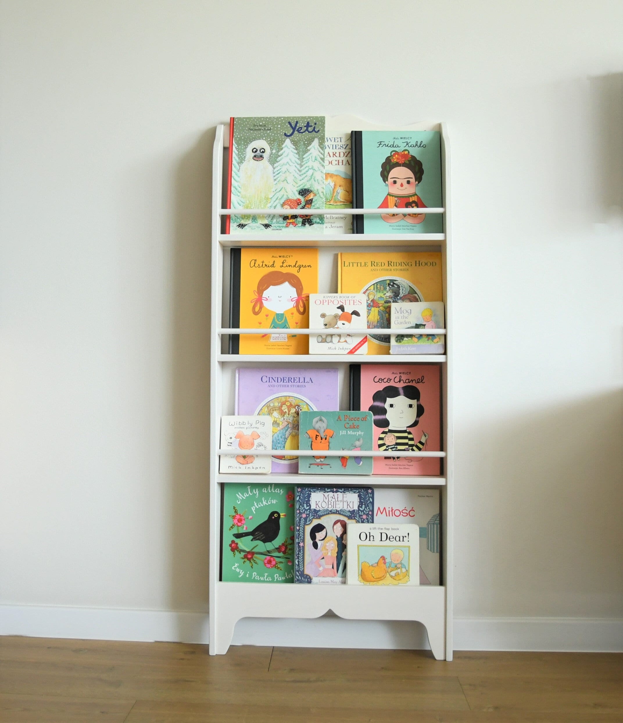 LUE BONA 32.68 in. White 2-Tier Storage Wooden Kids Bookshelf with
