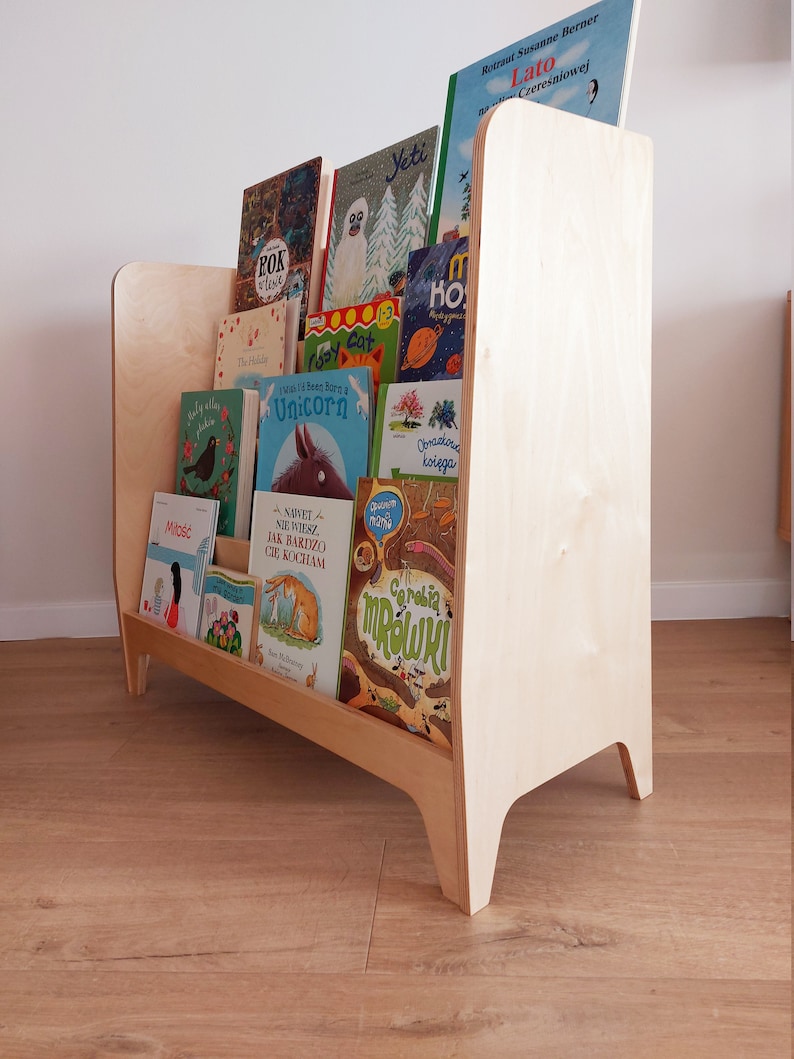Montessori Bookcase Wooden Bookshelf With Back Storage Etsy UK