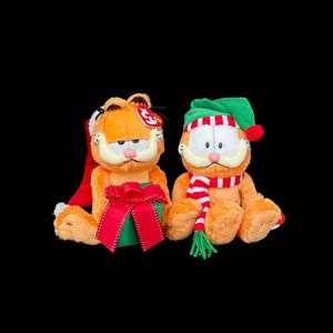 TY "Happy Holidays" & "Season's Greetings" Garfield // Beanie Babies