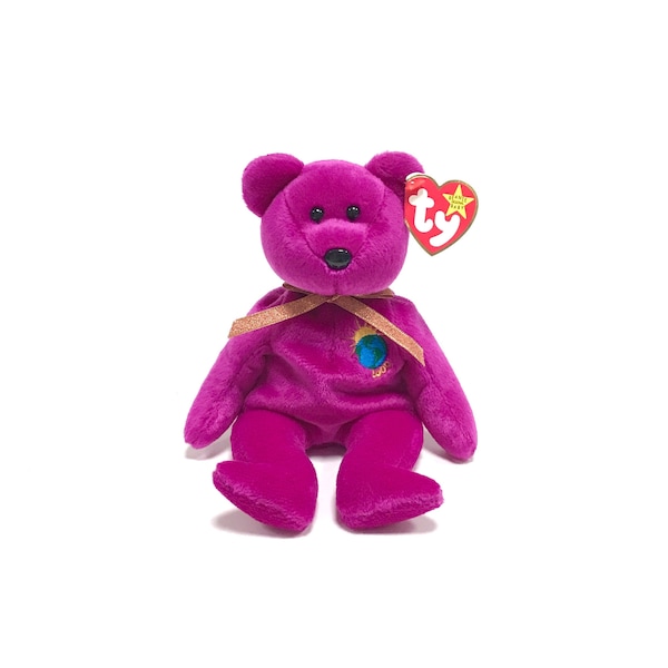 Vintage TY Spelling Error "Millenium" the Bear (1999) Beanie Baby // Hang Tag Error, Tush Tag Error