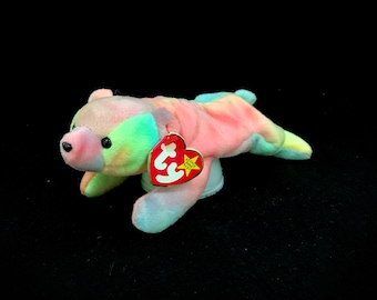 Vintage TY "Sammy" de regenboogbeer (1998) beanie baby