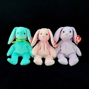 TY Hippity, Hoppity & Floppity the Bunnies (1996) Beanie Baby Bundle