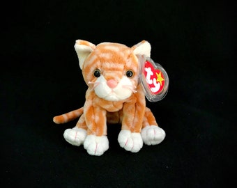 Ty Amber Orange Tabby Cat Striped Tiger Beanie Baby 1999 Retired 3 for sale online 