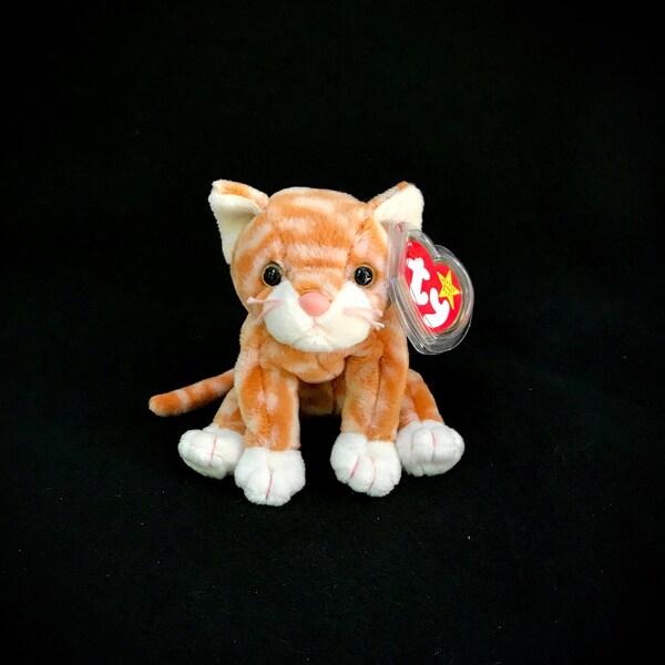 Vintage TY "Amber" the Tabby Cat (1999) Beanie Baby