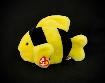 Vintage TY "Bubbles" the Fish (1998) Beanie Buddy