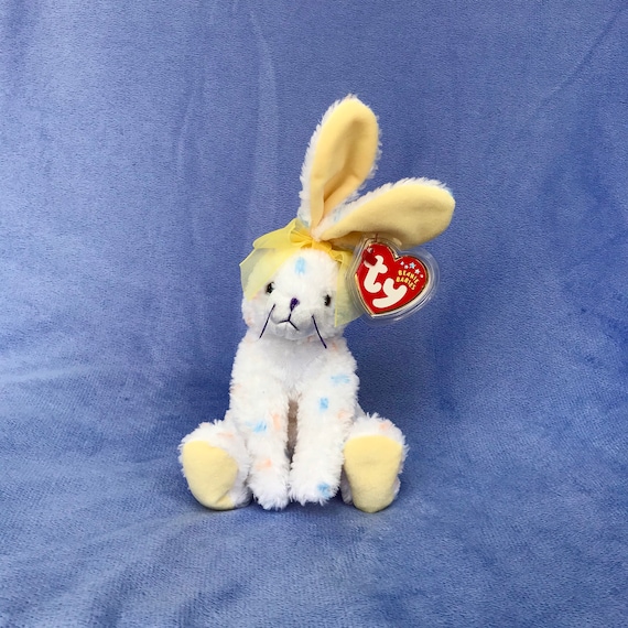 Vintage TY carrots the White Yellow Bunny Rabbit 2001 Beanie Baby Etsy