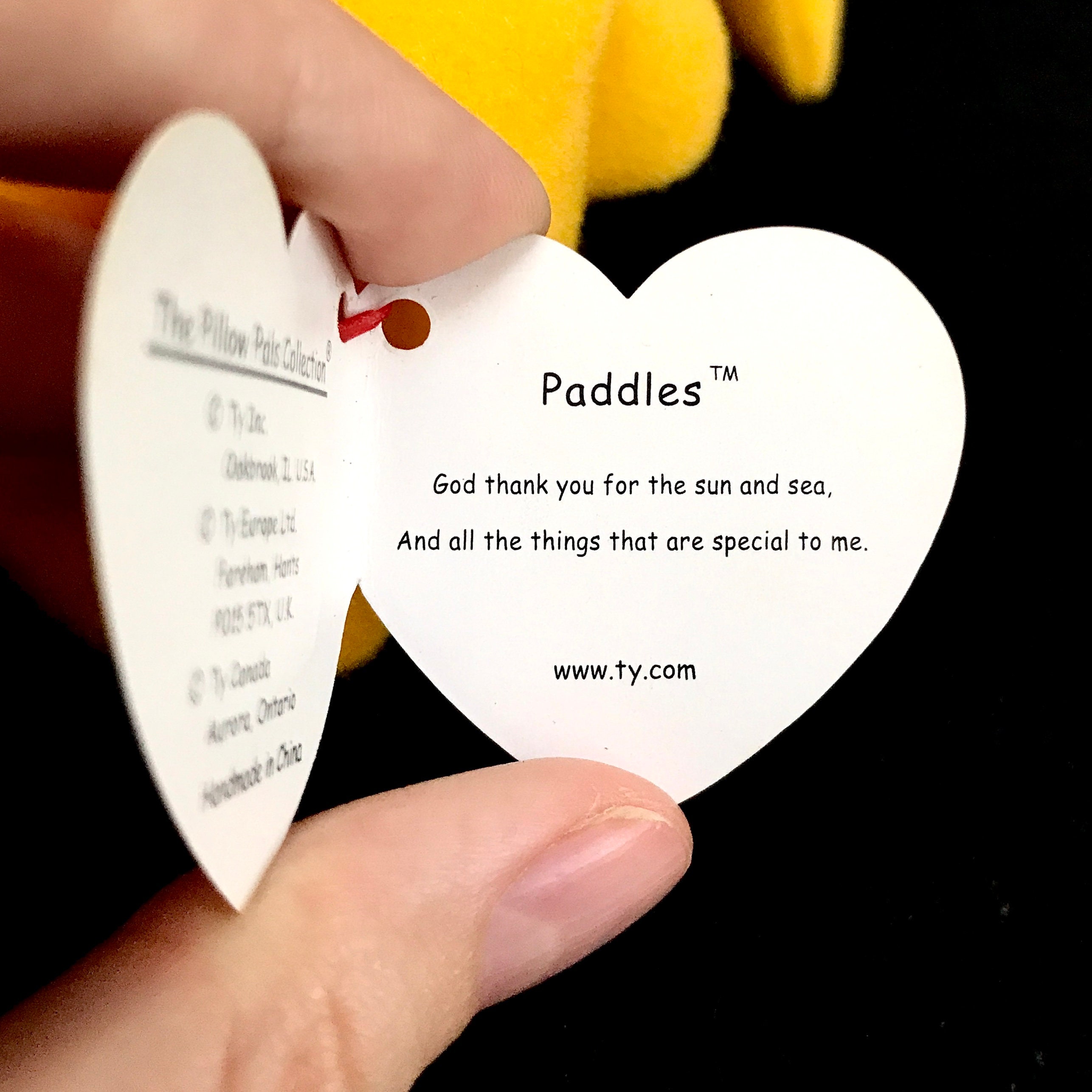 Paddles hotsell beanie baby