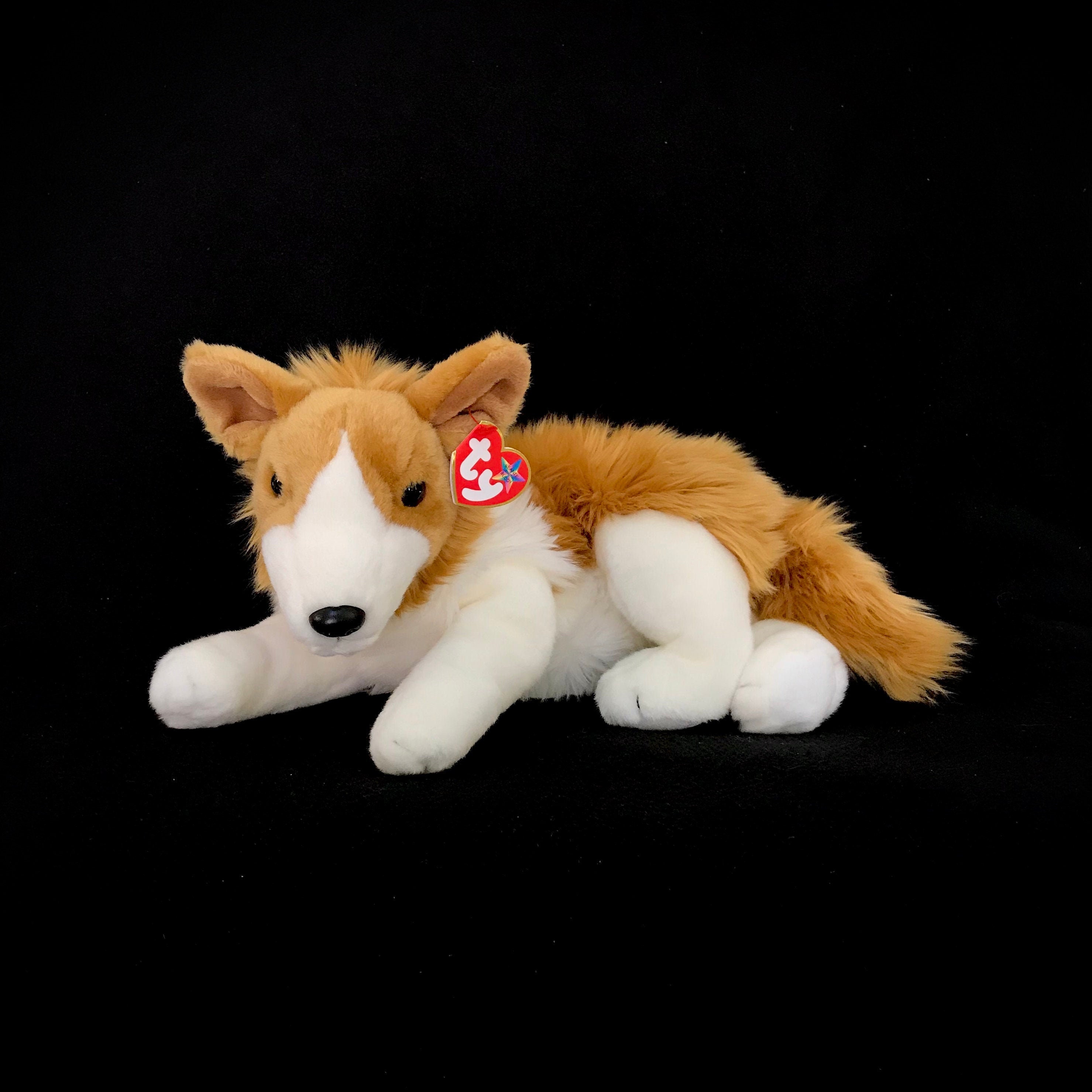 GANZ Webkinz Collie White & Brown Plush Dog Lassie Toy no code