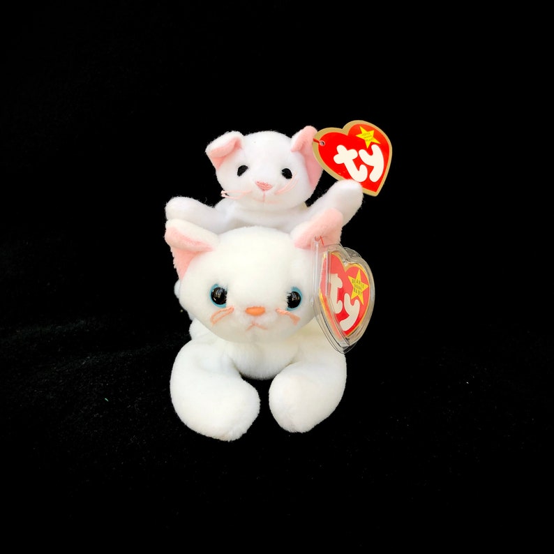 TY: Flip the White Cat 1995 Beanie Baby & Teenie Beanie | Etsy
