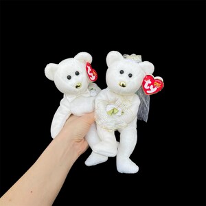 Vintage TY "His" & "Hers" the Wedding Bears (2003) Beanie Babies