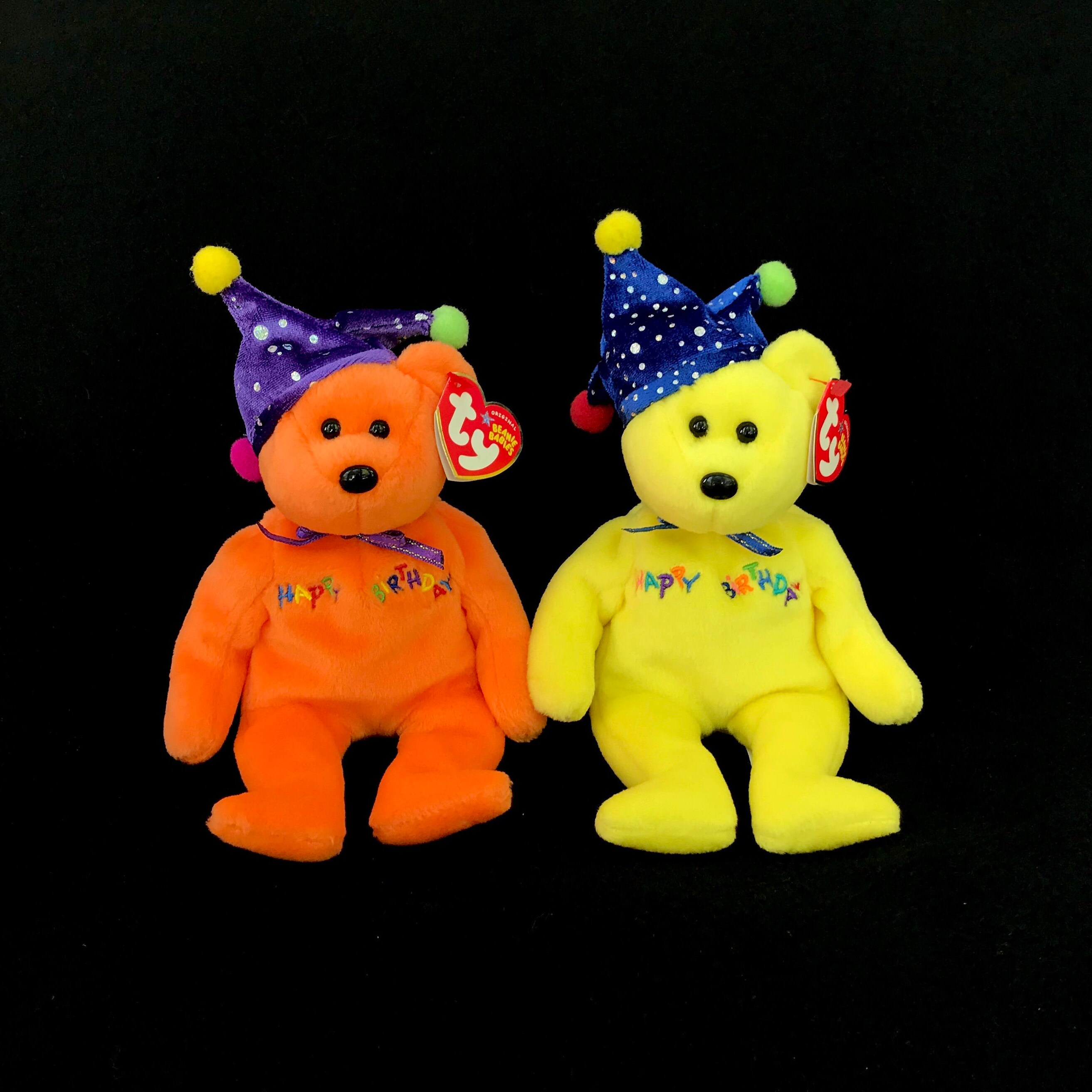 RARE Robert Raikes Jester Teddy Bear Clown With Mini Bear White Wooden