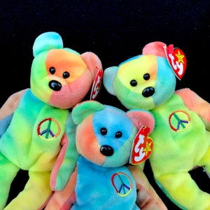Vintage TY &quot;Peace&quot; the Bear (1996) Beanie Baby