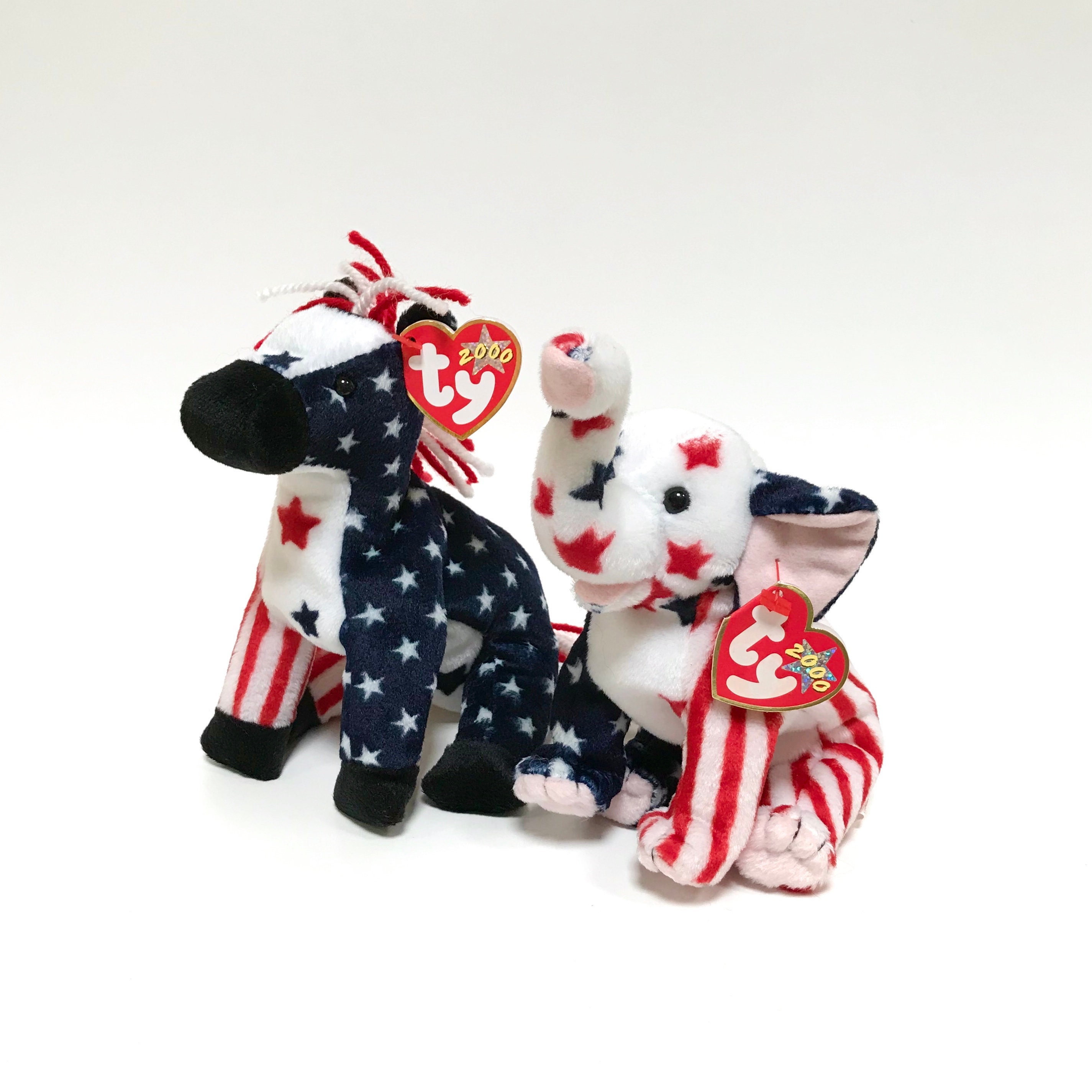 TY Lefty the Donkey & Righty the Elephant 2000 Beanie Baby Etsy