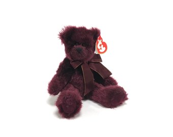 Vintage TY "Beargundy" the Burgundy Bear // The Attic Treasures Collection