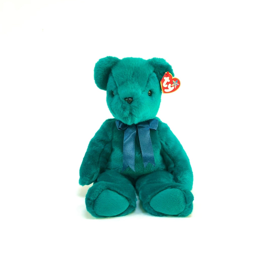 TY Teal Teddy Bear 2000 Beanie Buddy Etsy