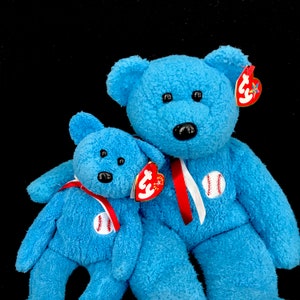 Vintage TY "Addison" the Baseball Bear (2002) Beanie Buddy