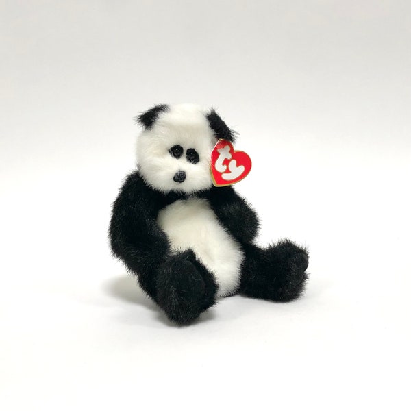 TY Checkers the Panda Bear (1995) The Attic Treasures Collection