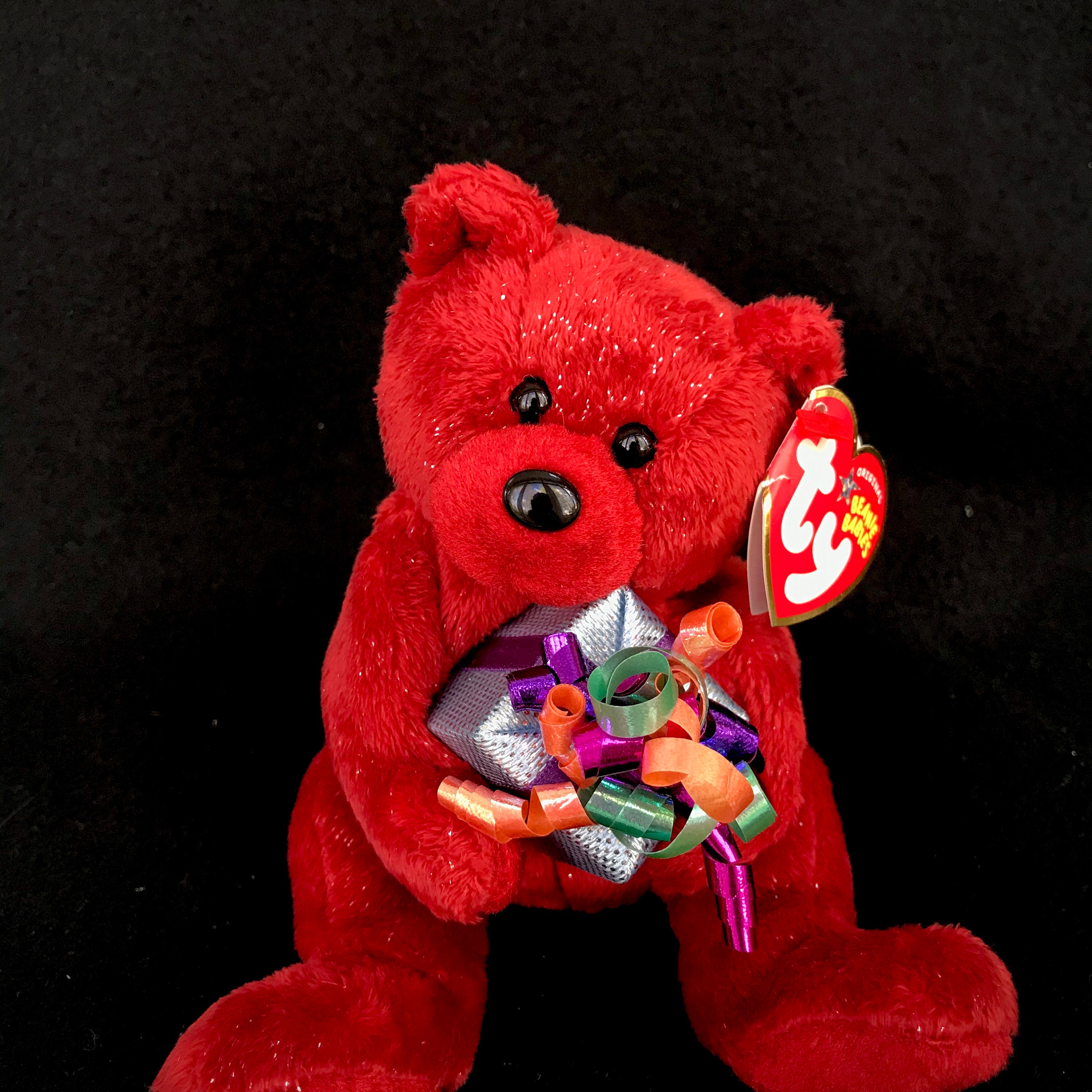 ヴィンテージTY「ハッピーバースデー」クマがプレゼントを持っている