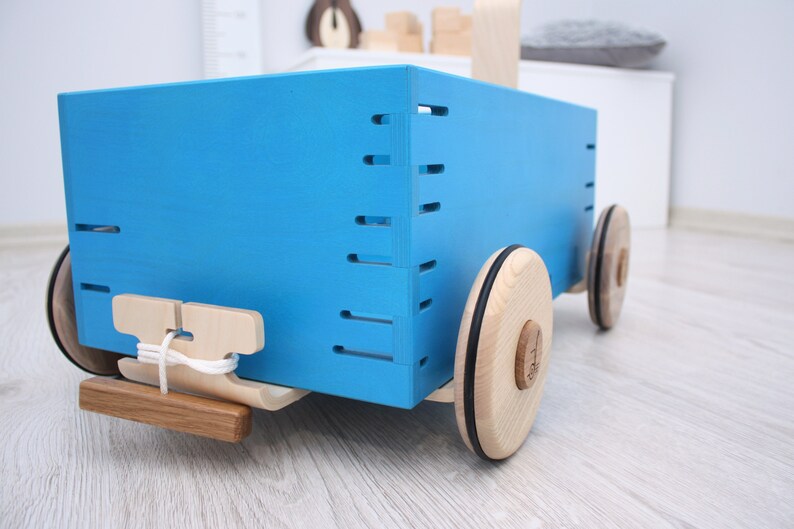 Toddler Walker & Wagon Wooden Toy Box Etsy