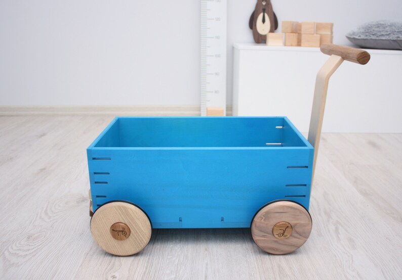 Toddler Walker & Wagon Wooden Toy Box Etsy