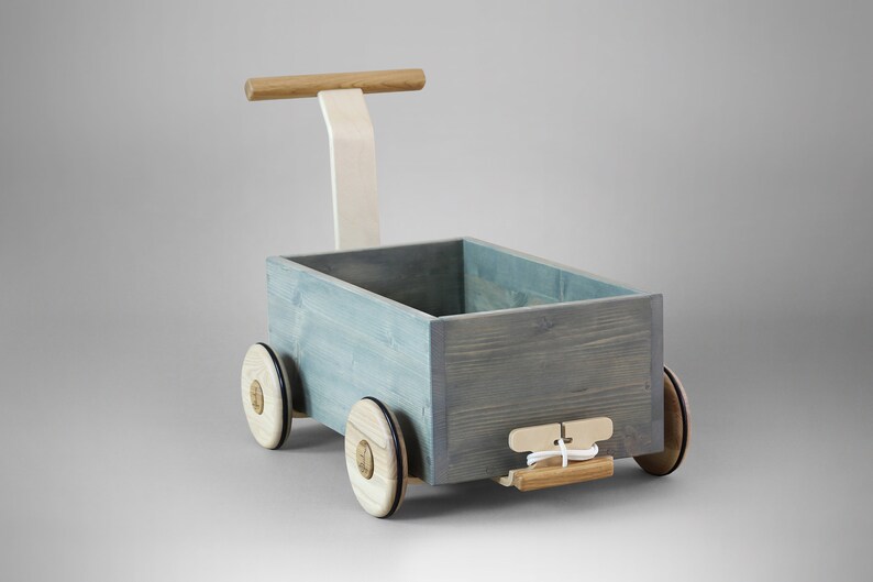 Toddler Walker & Wagon Wooden Toy Box Etsy
