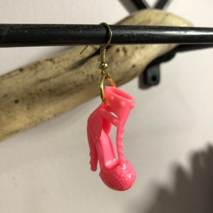 Single Neon Pink Barbie Shoe Earring