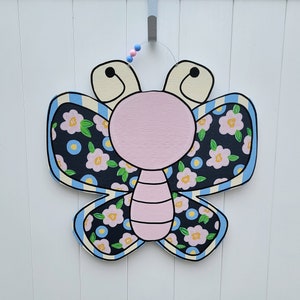 Butterfly Door Hanger, Summer Butterfly Door Wreath, Housewarming Gift New Home, Summer Door Décor, Wood Porch Sign, Front Door Sign