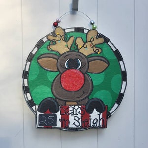 Christmas Countdown Sign, Reindeer Door Hanger, Days Until Christmas Sign, Christmas Classroom Decor, Sleeps Until Christmas Sign