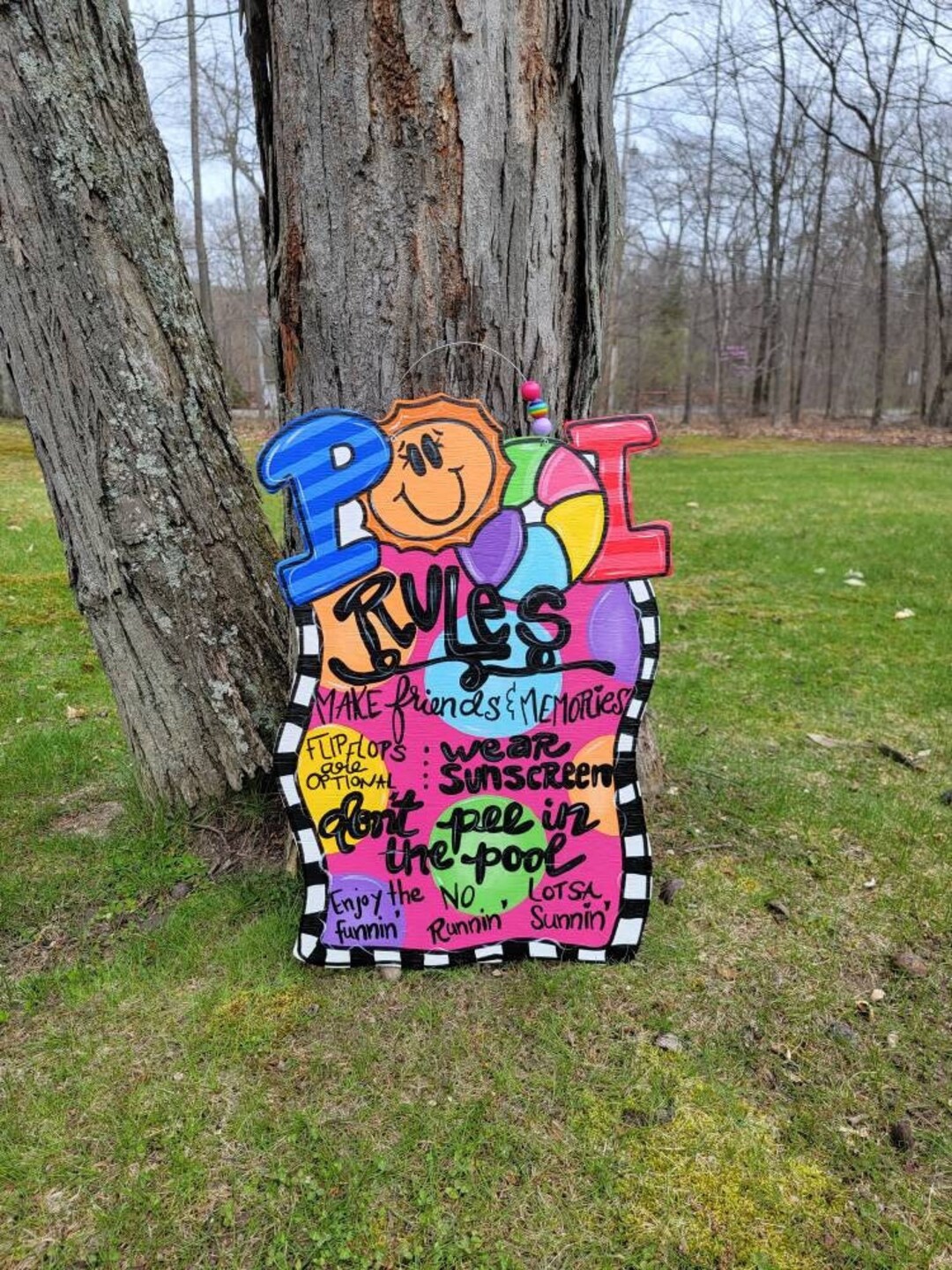 Pool Rules Sign, Backyard Decor Signs, Pool Decor Sign, Pool