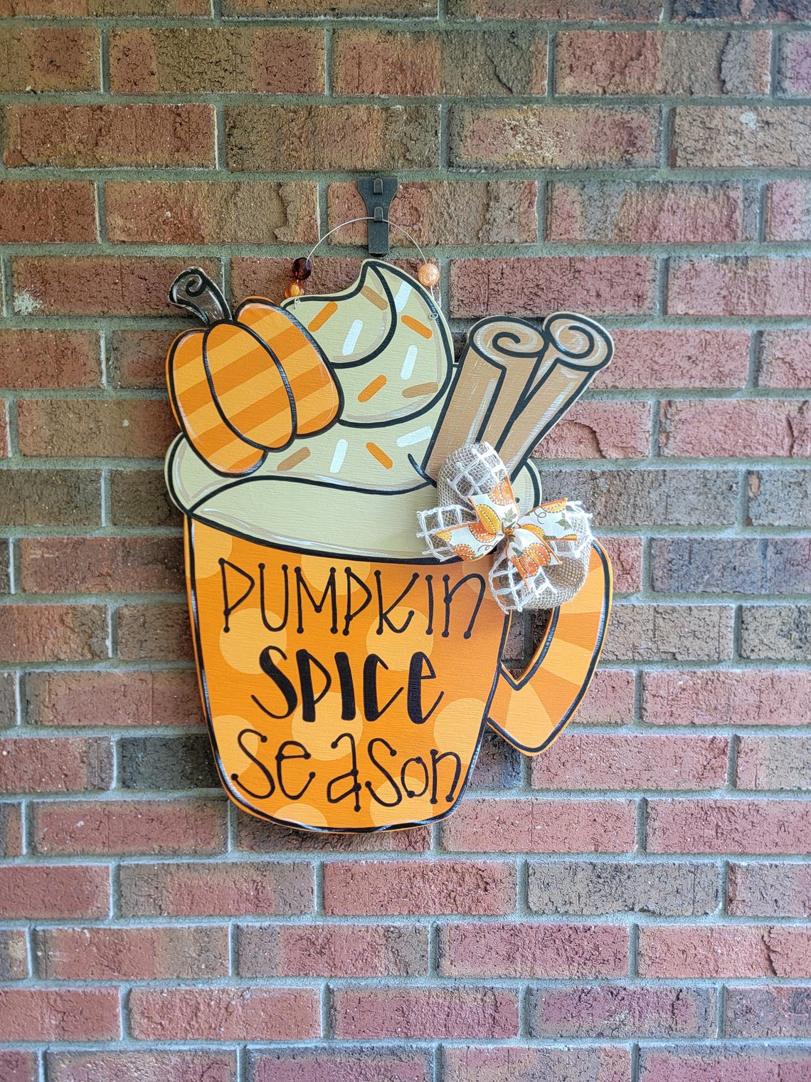 Fall Door Hanger,pumpkin Spice Door Hanger, Fall Door Wreath ...