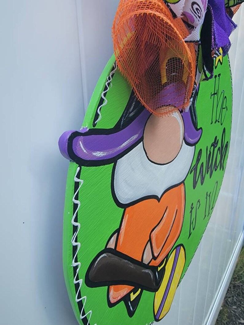 The Witch is in Door Hanger, Halloween Door Hanger, Spooky Season Decor ...