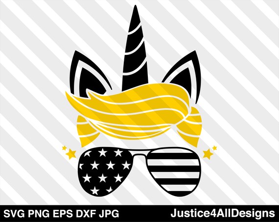 Download Trump Unicorn Hair Flag Glasses Digital Download Svg Png Etsy