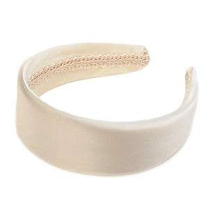 Karin&#39;s Garden 3&quot; Silk Charmeuse Ivory Headband Made in the USA