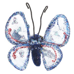 Clip glittervlinder: doorschijnend grillig haaraccessoire (2 1/4&quot;)
