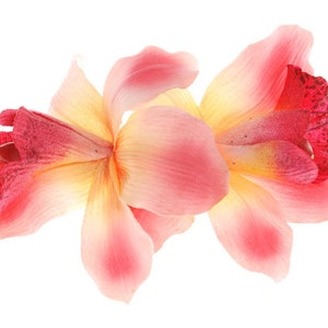 Karin&#39;s Garden Chloe Vanda Orchid Hair Clip - Made in the USA - Metal Clip from France - Lifelike Orchids - Bendable Petals