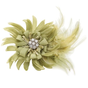 Silk Feather Flower Brooch Clip - Karin&#39;s Garden - Hair Accessory