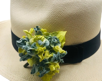 Karin's Garden 4" "Frances" Vintage Hydrangea Flower Pin Brooch