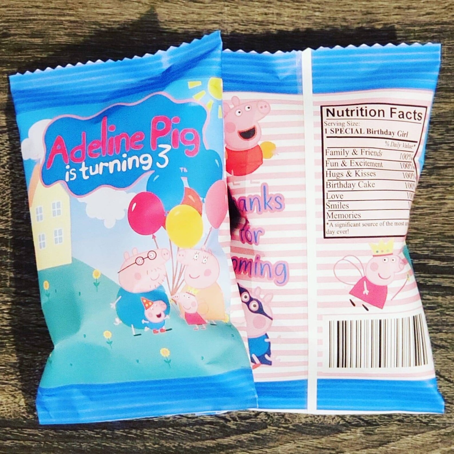 Peppa Pig Chip Bags. Printed Peppa pig chip bag template. Etsy