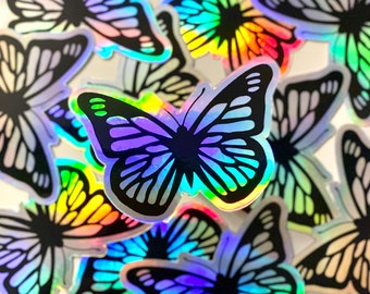 Holographic Butterfly Sticker // Cute Butterfly Sticker // holographic sticker // shiny sticker // hydroflask water bottle sticker