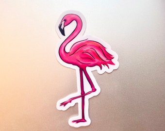 Flamingo Sticker // Animal Sticker // Cute Pink Sticker // Flamingo Stickers // White Backed Waterproof Stickers