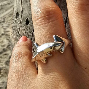 Sharkie Ring ~Rose Gold or Silver~ Ocean Lovers, Scuba Divers and Freedivers Pelagic Gift For All Shark Finatics!