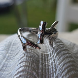 Shiny NEW Hammerhead Shark Adjustable Ring, Ocean lovers, SCUBA, Freedivers, Pelagic Gift, Shark Jewelry