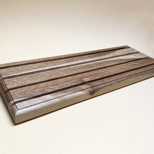 Challenge Coin Display Stand 4 Row | wooden coin rack | walnut coin stand