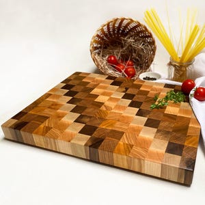 Cutting Board | End Grain Board | Pixel pattern board | Butcher Block Board | Wood board | End grain butcher
