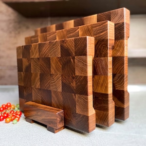 Set of end boards | End board set | End Grain Board | Butcher Block Board | Oak end board | Walnut Butcher Block Board