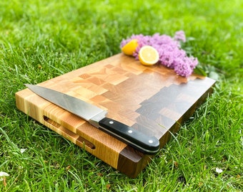 Cutting board | Walnut end cutting board | End Grain Board | Butcher Block Board | Oak end board | Walnut Butcher Block Board
