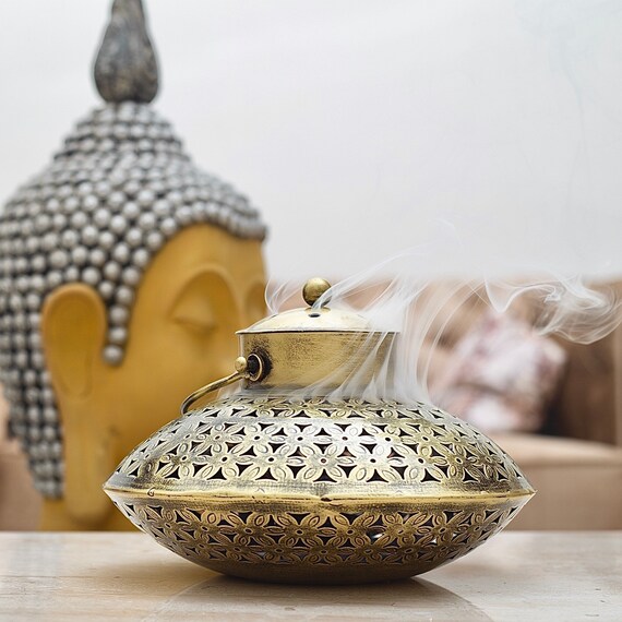 INCENSE BURNER Charcoal Resin Cone Dhoop Incense Holder Etsy