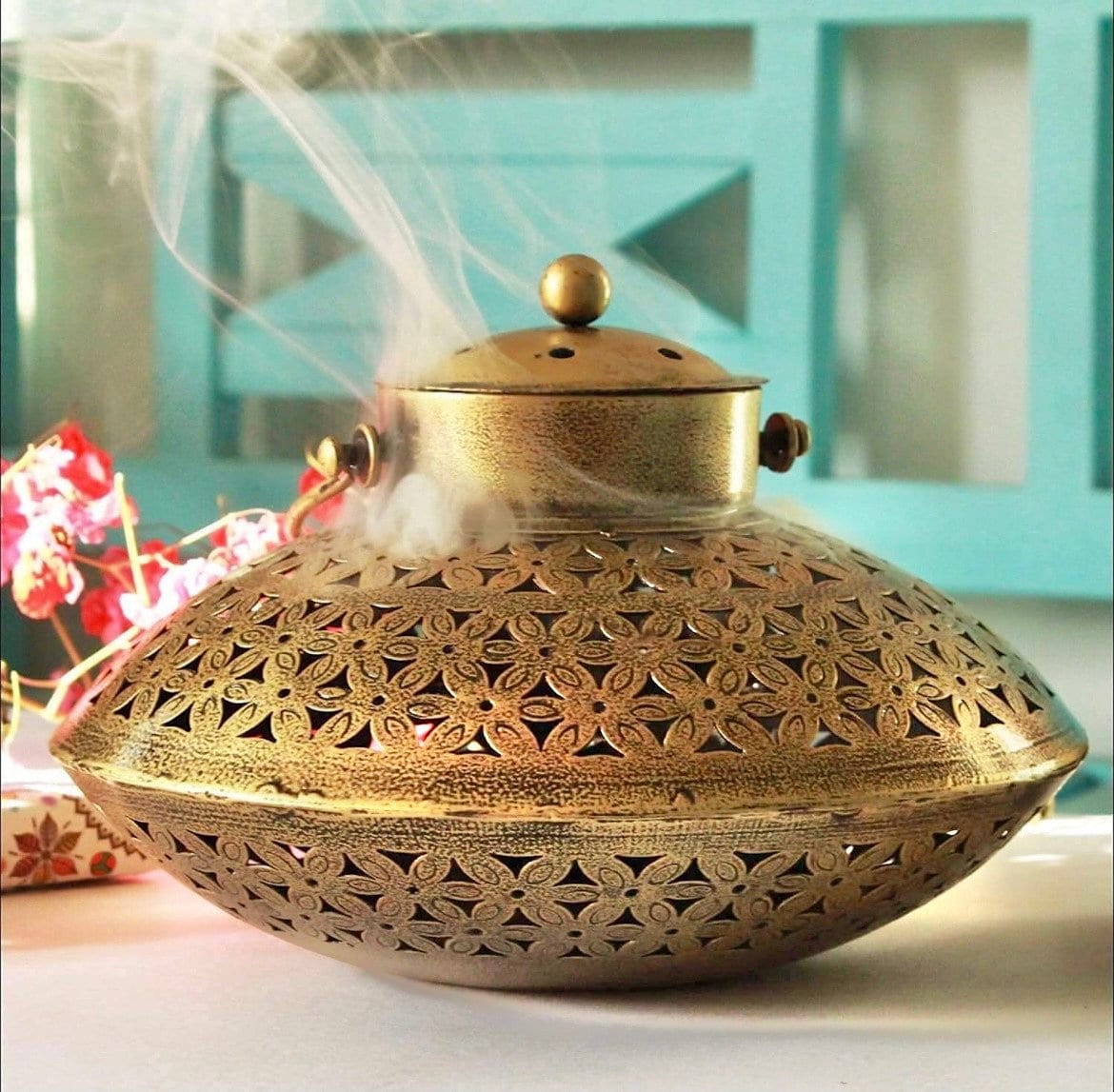 Handcrafted Iron Degchi Handi Pot A Dhoop Incense Holder with Brass Bell USA Handcrafted Iron Degchi Handi Pot A Dhoop Incense Holder with Brass Bell USA