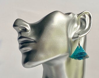 Unique Chrysocolla Fan Earrings ** Choose Your Earwires **